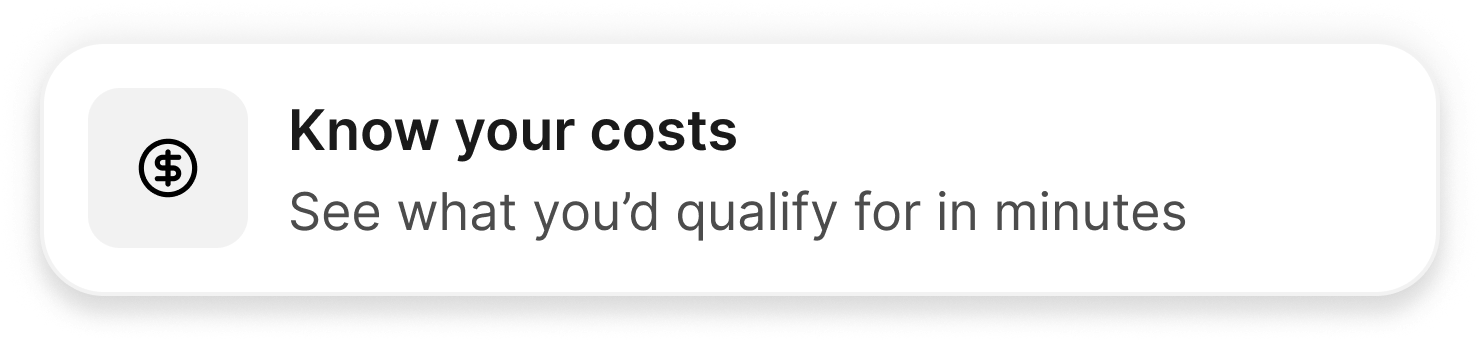 A nudge on a financing page reading 