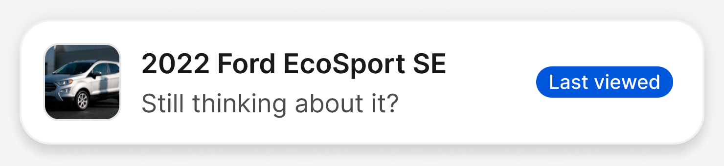 A nudge naming a specific vehicle with the line 