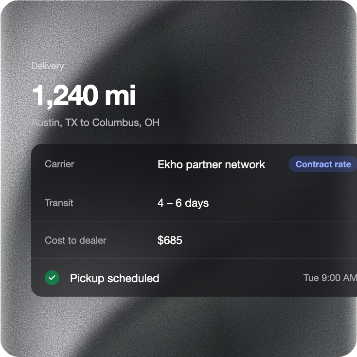 Delivery and payout tracked to completion